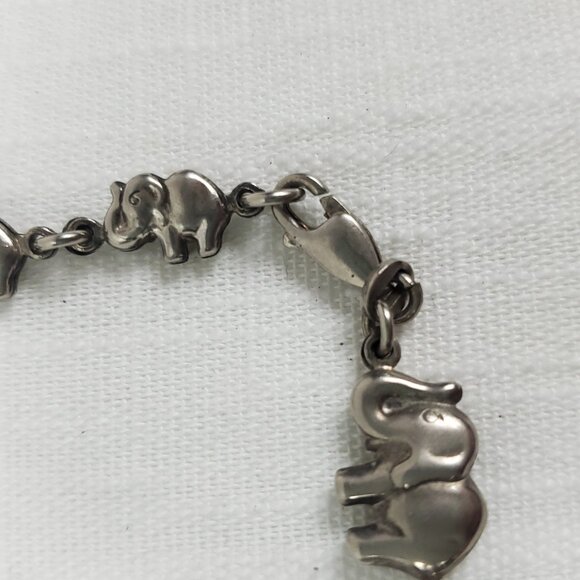 Adorable Silver 925 Elephant Puffy Charm Bracelet - Picture 3 of 10
